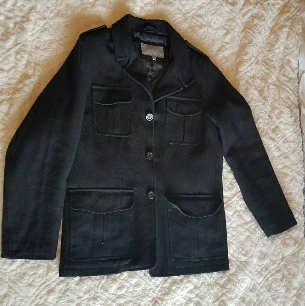 Mens black pea coat